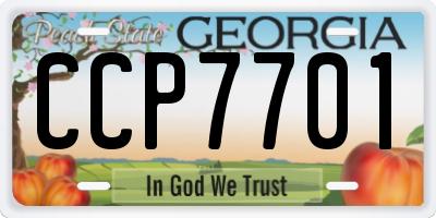 GA license plate CCP7701