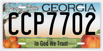 GA license plate CCP7702