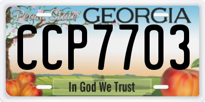 GA license plate CCP7703