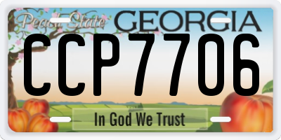 GA license plate CCP7706