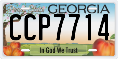 GA license plate CCP7714