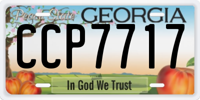 GA license plate CCP7717