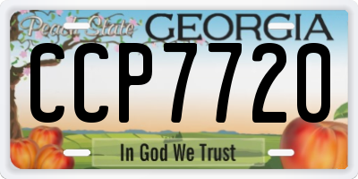 GA license plate CCP7720