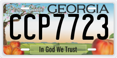 GA license plate CCP7723