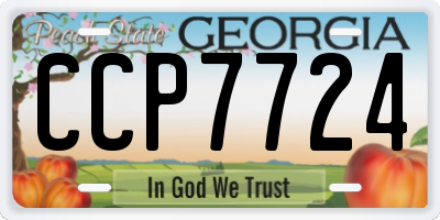 GA license plate CCP7724