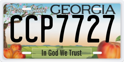 GA license plate CCP7727