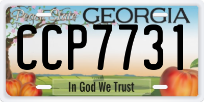 GA license plate CCP7731
