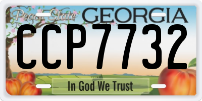 GA license plate CCP7732