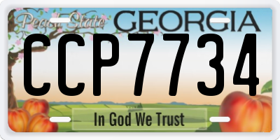 GA license plate CCP7734
