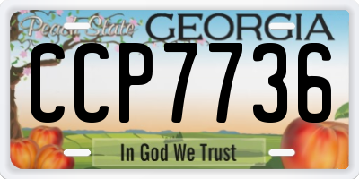 GA license plate CCP7736