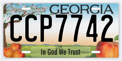 GA license plate CCP7742