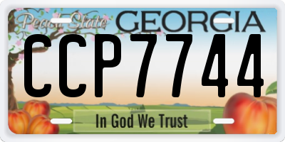 GA license plate CCP7744