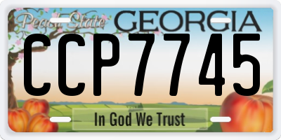 GA license plate CCP7745
