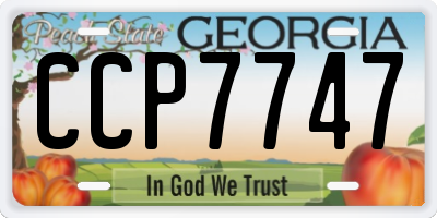 GA license plate CCP7747