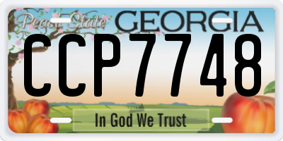 GA license plate CCP7748