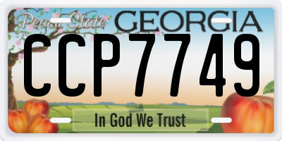 GA license plate CCP7749
