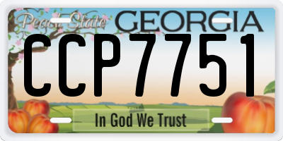 GA license plate CCP7751