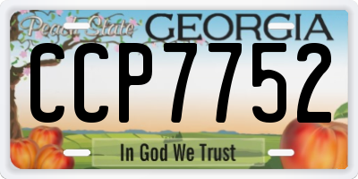 GA license plate CCP7752