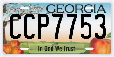 GA license plate CCP7753