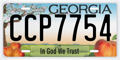 GA license plate CCP7754
