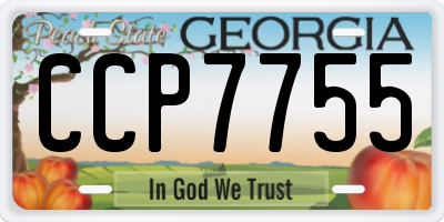 GA license plate CCP7755