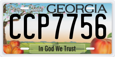 GA license plate CCP7756