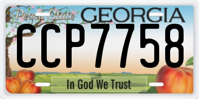 GA license plate CCP7758