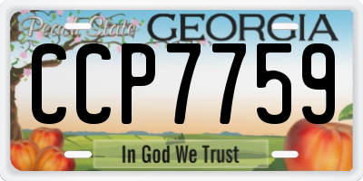 GA license plate CCP7759