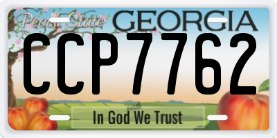 GA license plate CCP7762