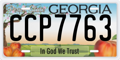GA license plate CCP7763