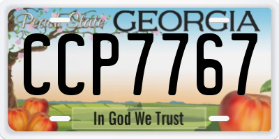 GA license plate CCP7767