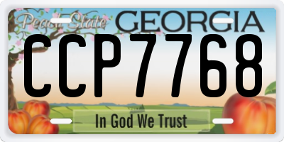 GA license plate CCP7768