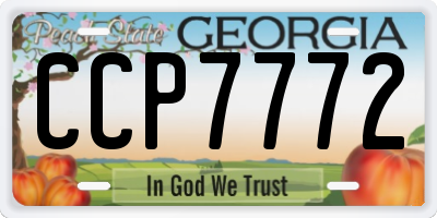 GA license plate CCP7772