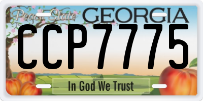 GA license plate CCP7775