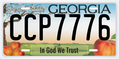 GA license plate CCP7776
