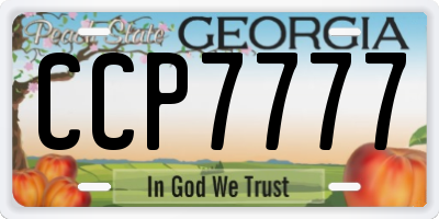 GA license plate CCP7777
