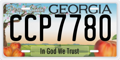 GA license plate CCP7780