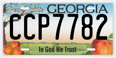 GA license plate CCP7782