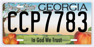 GA license plate CCP7783
