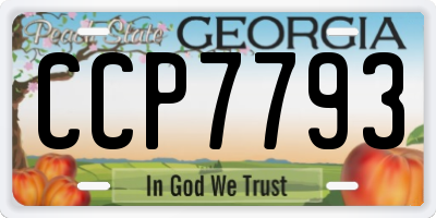 GA license plate CCP7793