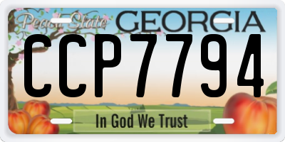 GA license plate CCP7794