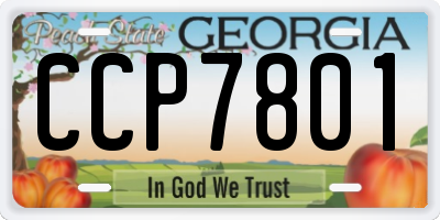 GA license plate CCP7801