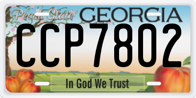 GA license plate CCP7802
