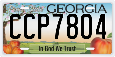 GA license plate CCP7804