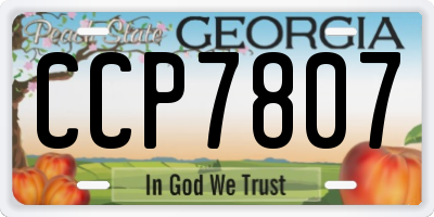GA license plate CCP7807