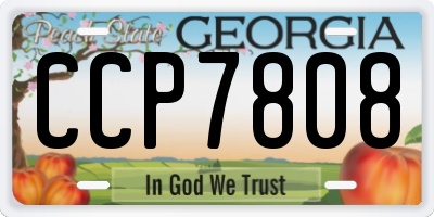 GA license plate CCP7808