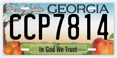 GA license plate CCP7814