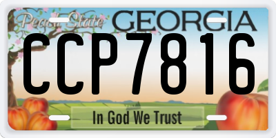 GA license plate CCP7816