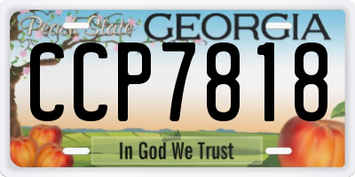 GA license plate CCP7818