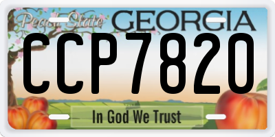 GA license plate CCP7820